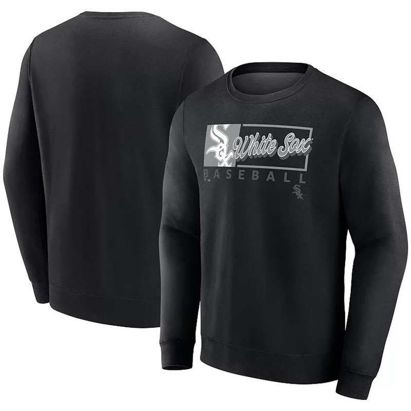 Men's Chicago White Sox Black Focus Fleece Pullover Sweatshirt Men's Chicago White Sox Black Focus Fleece Pullover Sweatshirt